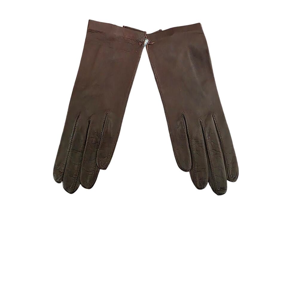 Vintage Mojud Brown Buttery Soft Leather Gloves 6.5 Made Italy Original Tags